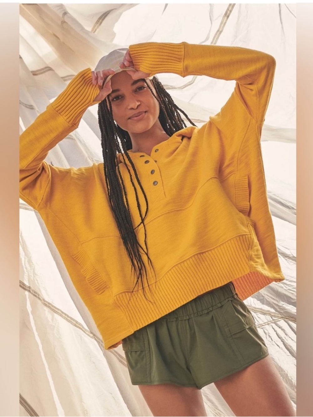 Free People FP Movement Honey Dove Swaying Sunflowers Yellow Sweatshirt D124